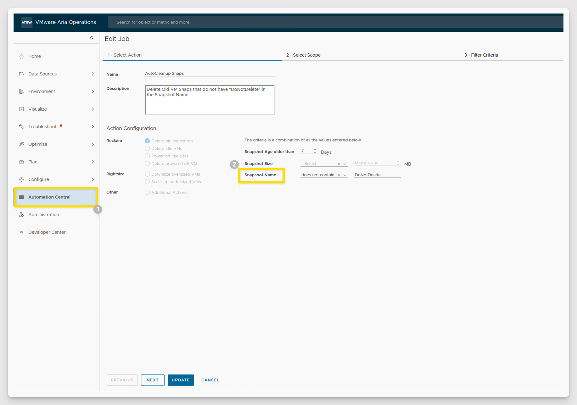 How to take a Snapshot of VMware Aria Operations (2149269)